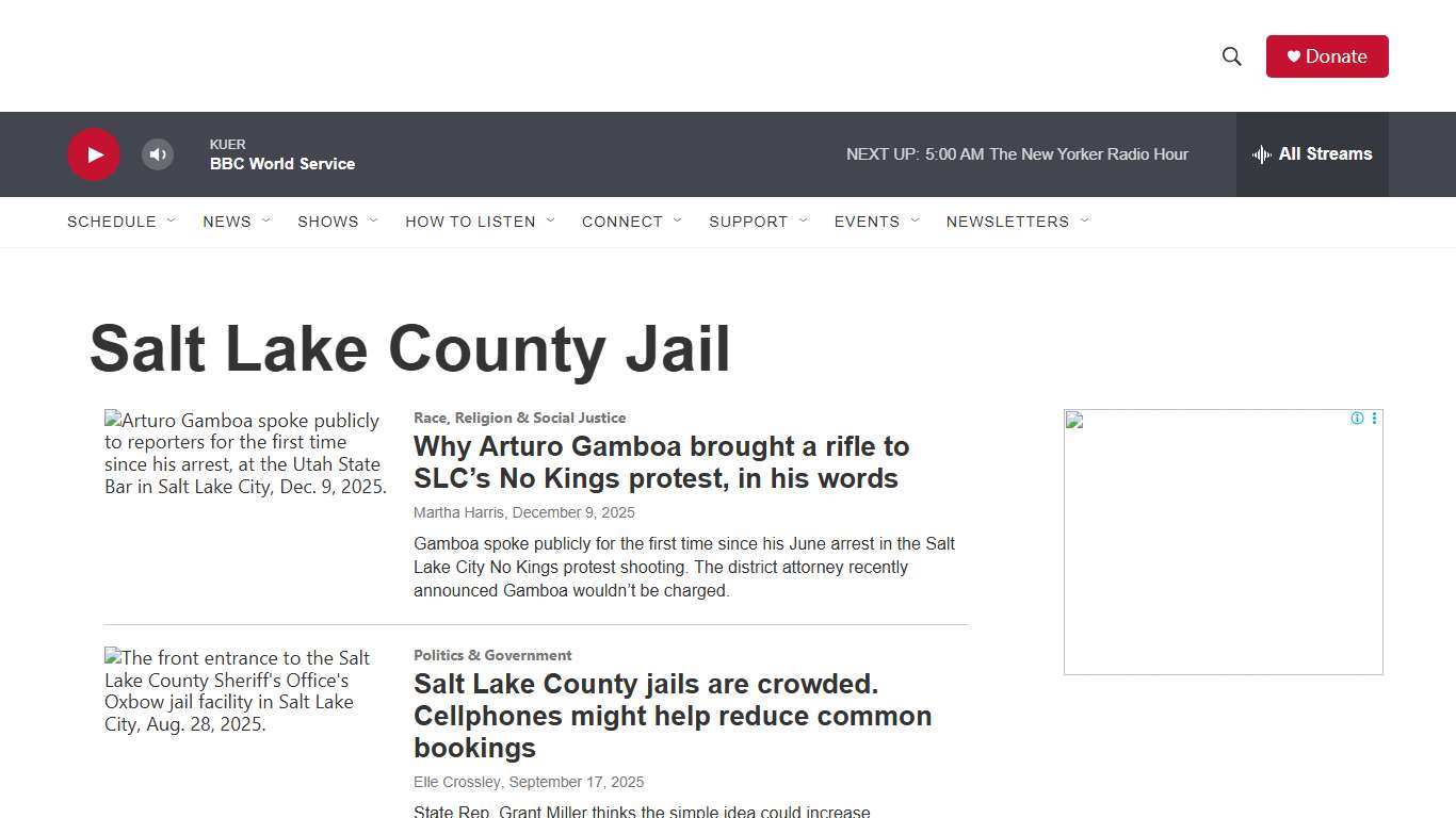 Salt Lake County Jail KUER